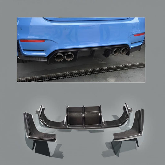 BMW F80 & F82 M3 M4 Carbon Fiber Rear Diffuser by Llp