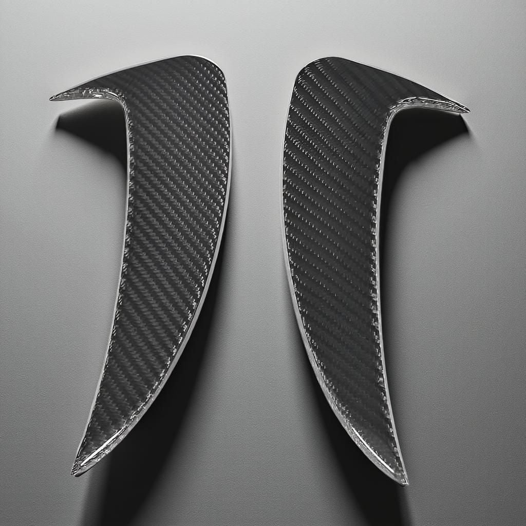 Mercedes Benz W205/C205/A205 C43 AMG Rear Bumper Vents & Canards Fins - Real Carbon (2015-2018) 2-Door
