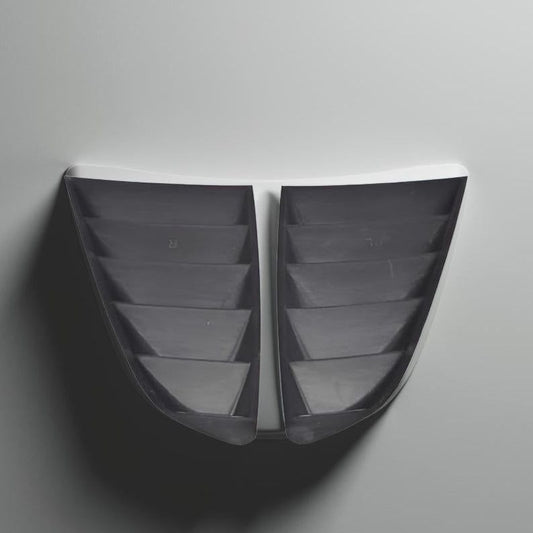 Black Plastic Quarter Window Louvers for 2015-2017 Ford Mustang GT Coupe 2-Door