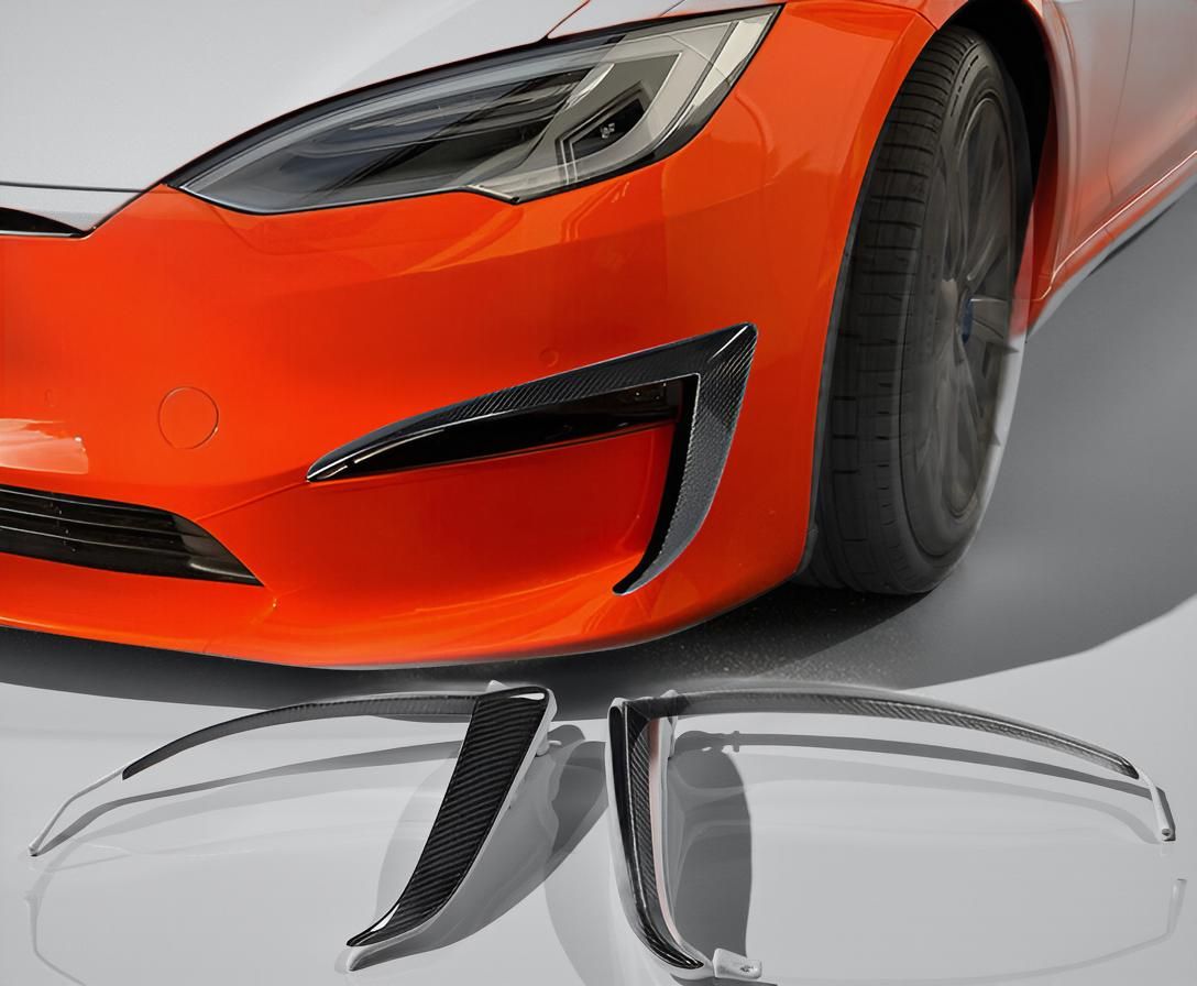 Tesla Model S Carbon Fiber splitter fins (2021 to 2023)