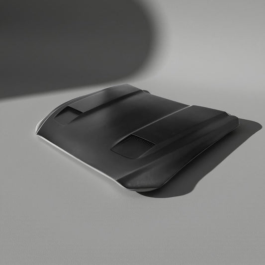 Black FRP Car Bonnet with Hood Vents for Ford Mustang GT Coupe 2015 to 2017