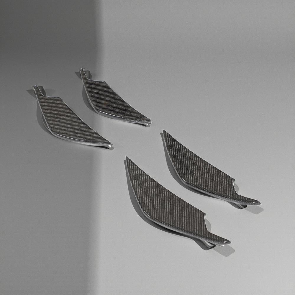 BMW 3 & 4 Series Carbon Fiber Front Bumper Fin Canards for G80 M3 & G82/G83 M4 2021-2022 (4-Piece Set)