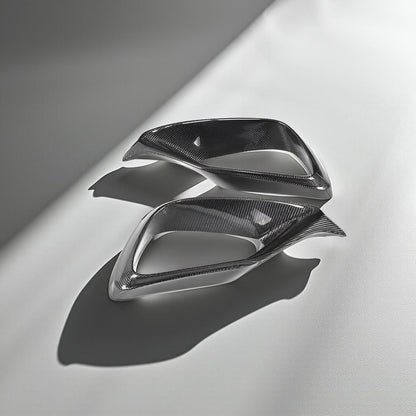 Carbon Fiber Front Bumper Fog Lamp Air Vents for Mercedes Benz E63 AMG (2018-2019)