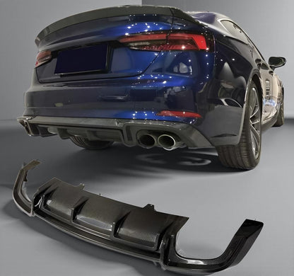 Carbon Fiber Rear Bumper Diffuser Lip for Audi S5 & A5 B9 Sline (2-Door or 4-Door, 2017 & 2019)