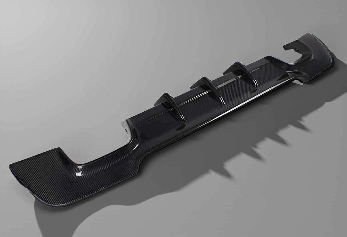 Carbon Fiber Quad Pipes Rear Lip Diffuser for BMW E92 & E93 335i M Sport Coupe 2-Door (2010-2013)
