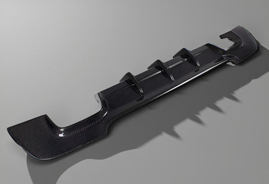 Carbon Fiber Quad Pipes Rear Lip Diffuser for BMW E92 & E93 335i M Sport Coupe 2-Door (2010-2013)