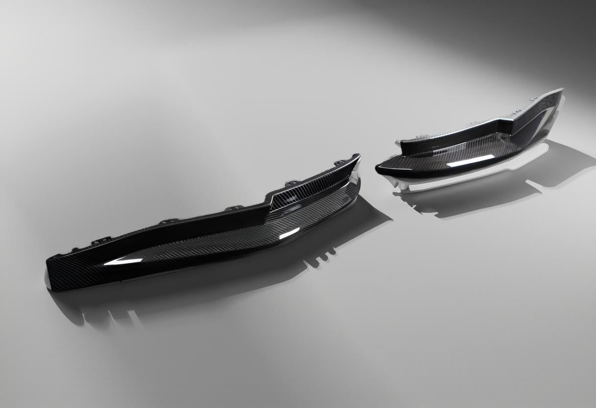 BMW G80 M3 2021+ Carbon Fiber Rear Bumper Splitters & Canard Fins Trims