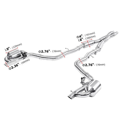 Stainless Steel Valvetronic Catback Exhaust System for Dodge Challenger 3.6L (2013-Present)