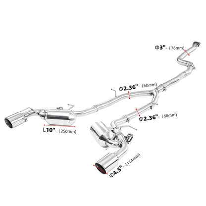 Valved Exhaust Catback System for Chevrolet Camaro 2.0T (2016-Present)