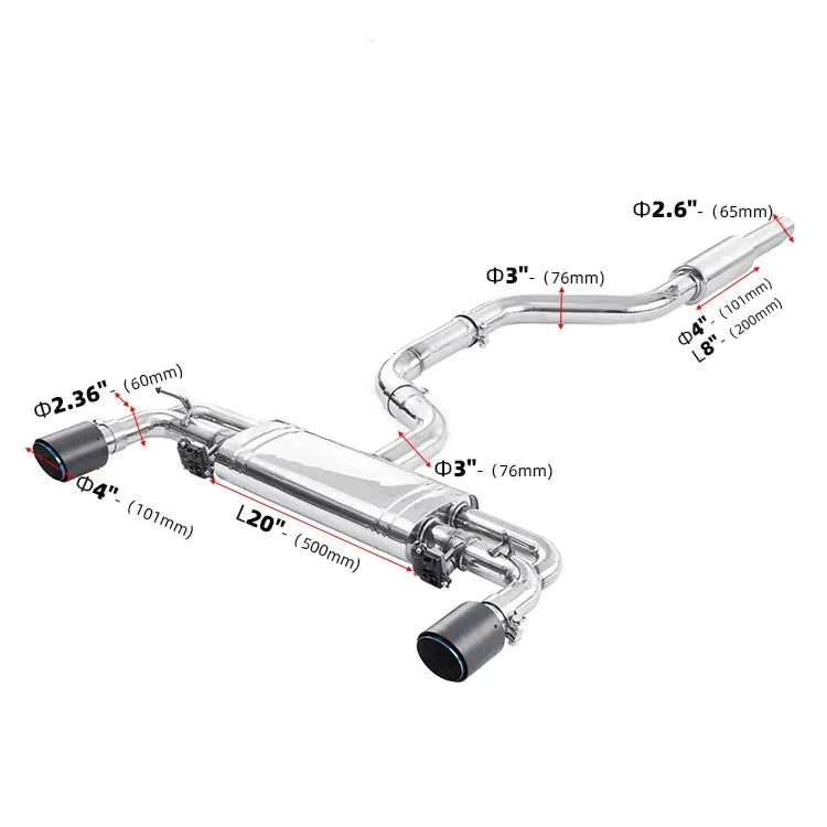 Catback Exhaust System for VW Golf MK7/MK8 GTI EA888 2.0T (2014-Present)