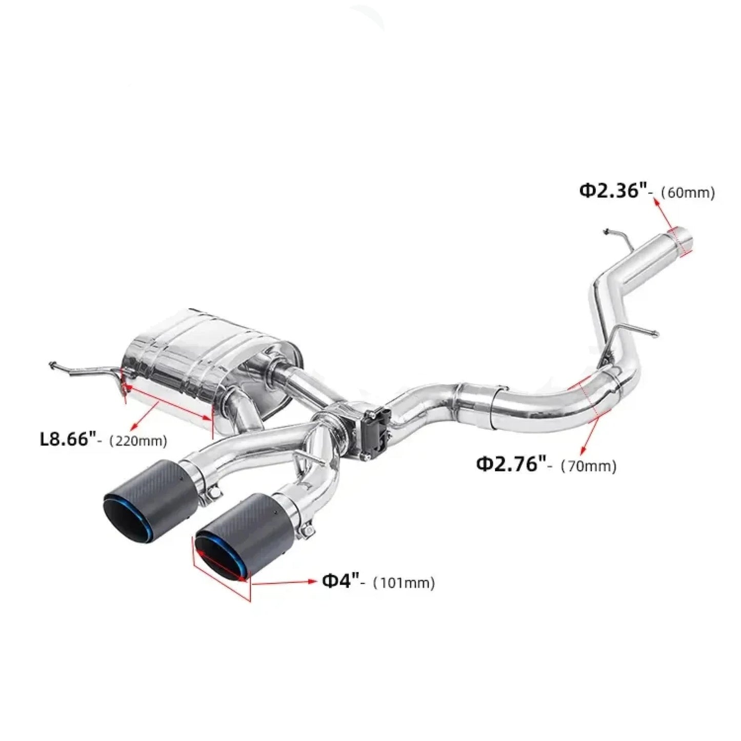 Valved Catback Exhaust System for VW Golf MK6 R EA888 2.0T (2008-2013)