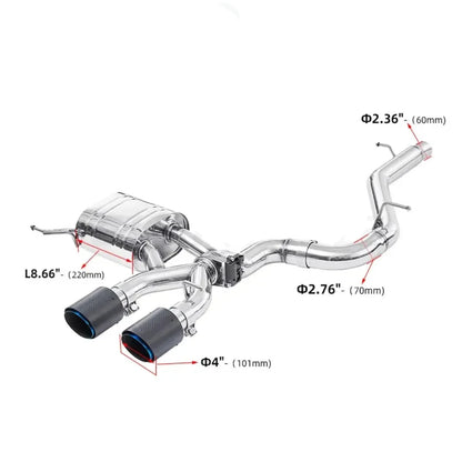 Valved Catback Exhaust System for VW Golf MK6 R EA888 2.0T (2008-2013)